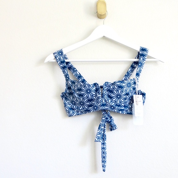 NEW! Kenny Flowers The Todos Santos V Underwire Bikini Top Floral Blue SZ S - Picture 11 of 15